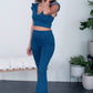 SHOPIRISBASIC One in a Million Denim Crop Top and Flare Pants Set -