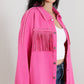 GeeGee Southwest Rhinestone Fringe Detail Shirt Jacket -