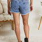 Vocal No Hard Feelings Lace-Up Shorts in Denim -