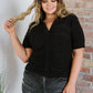 White Birch I'm All Yours Ruched V-Neck Top -
