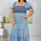 GeeGee Just Wondering Acid Wash Chambray Midi Dress -
