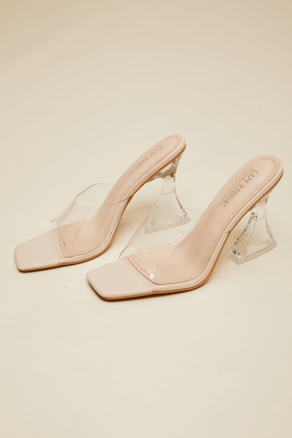 Cape Robbin Clear View Slide-On Heels -