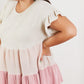 Hailey & Co Weekend Special Color Block Tiered Babydoll Top -