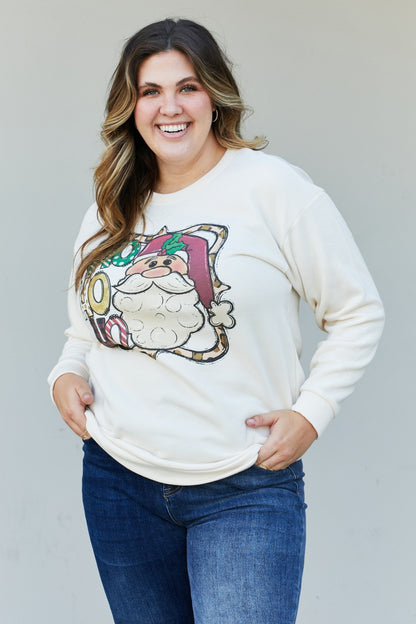 TEES2URDOOR Full Size Mommy and Me Christmas Graphic Dropped Shoulder Sweatshirt - Natural / YS