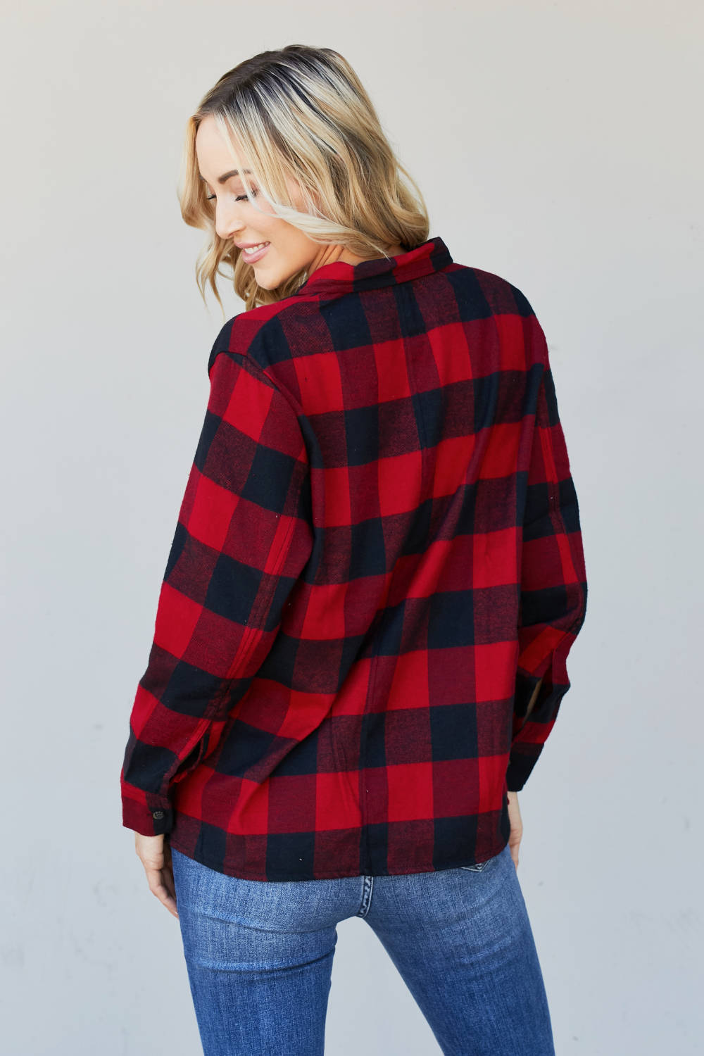 Sew In Love Full Size Plaid Button-Up Shirt -