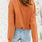 Half-Button Drawstring Hem Dropped Shoulder Sweatshirt -