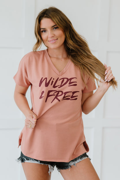 Sew In Love Wilde & Free Graphic Tee - Light Rust / S