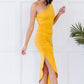 Dress Day High Society Ruched One-Shoulder Dress -