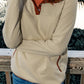 Contrast Quarter-Snap Long Sleeve Sweatshirt -