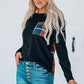 Plaid Round Neck High-Low Top -