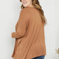 Zenana Full Size Round Neck Dropped Shoulder Tunic Top in Deep Camel -