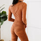 PRIVY Ruched Deep V Romper -