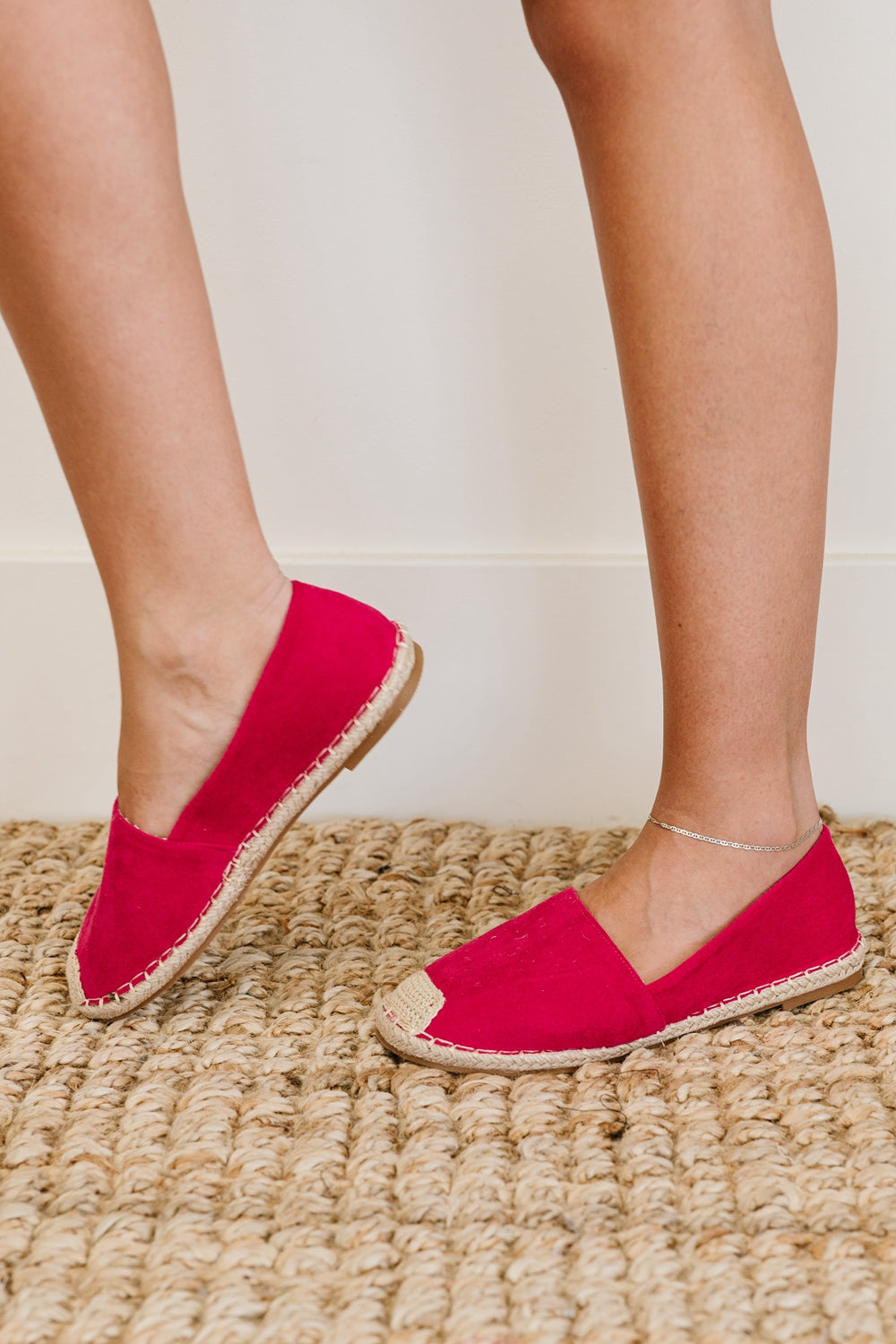 WeeBoo In Step Espadrille Slip-On Flats in Fuchsia -