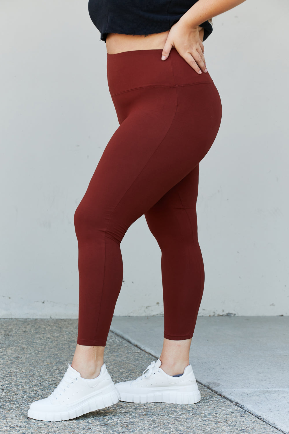 Zenana Full Size Wide Waistband Yoga Leggings -