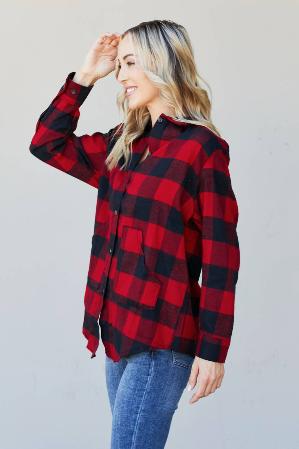 Sew In Love Full Size Plaid Button-Up Shirt -