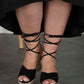 SODA Flawless Fashion Lace-Up Wedge Espadrille Sandals -