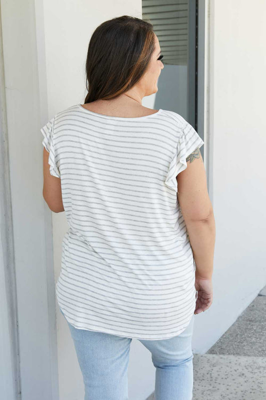 Sew In Love Illuminate the Way Striped Tee in Heather Grey -