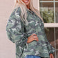 Camouflage Buttoned Dropped Shoulder Hoodie -