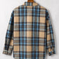 Plaid Curved Hem Shirt Jacket with Breast Pockets -