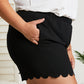 Cotton Bleu Ups and Downs Scalloped Airflow Shorts in Black -