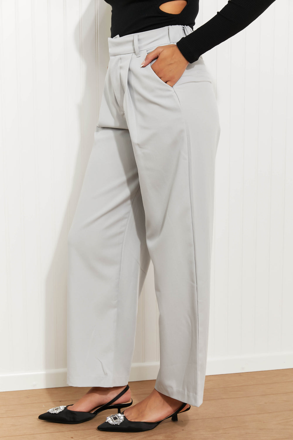 White Birch Ready to Slay High-Waisted Trousers -