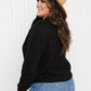 Sew In Love Rib-Knit Dropped Shoulder Sweater in Black -