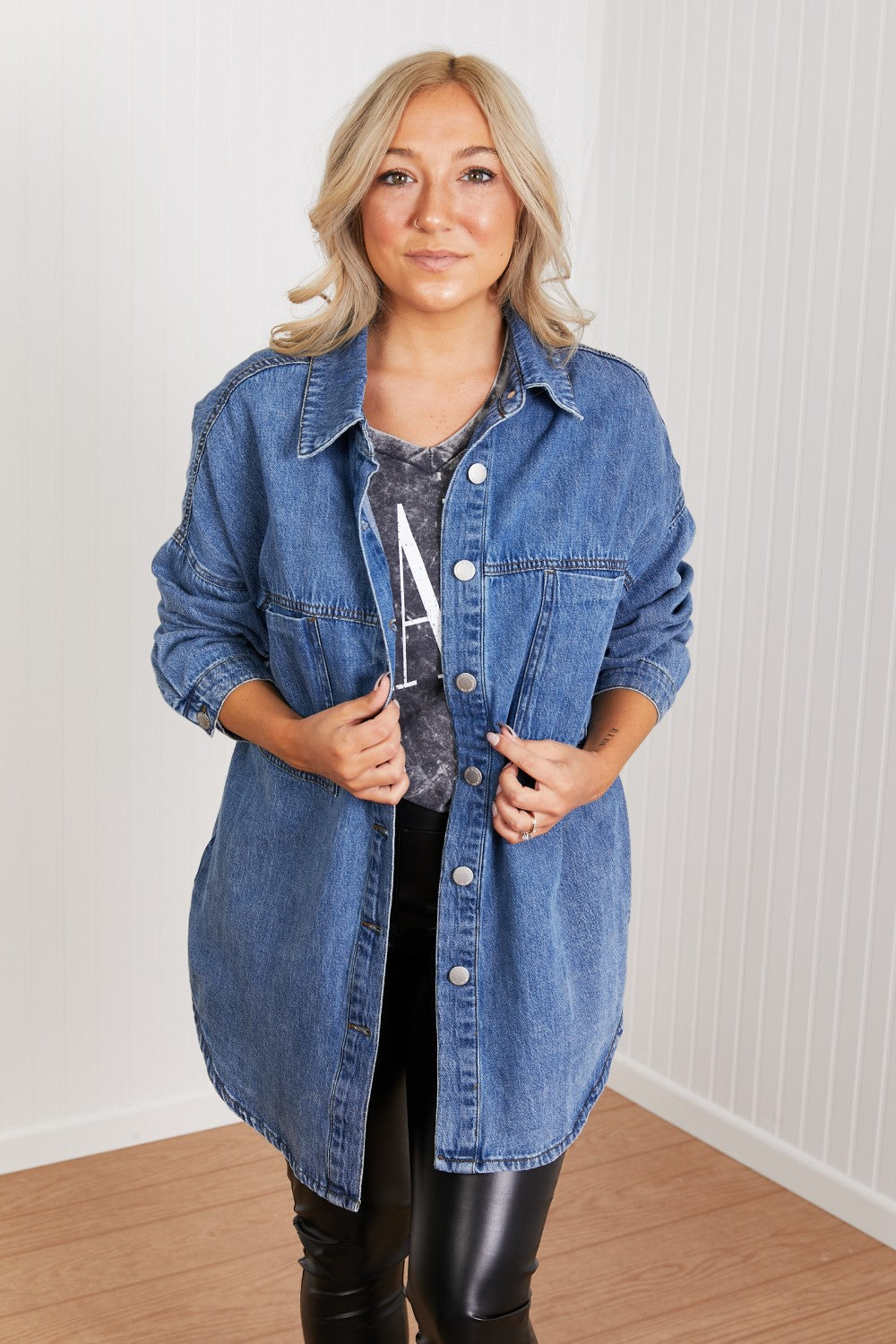 RISEN Jessica Denim Shacket -