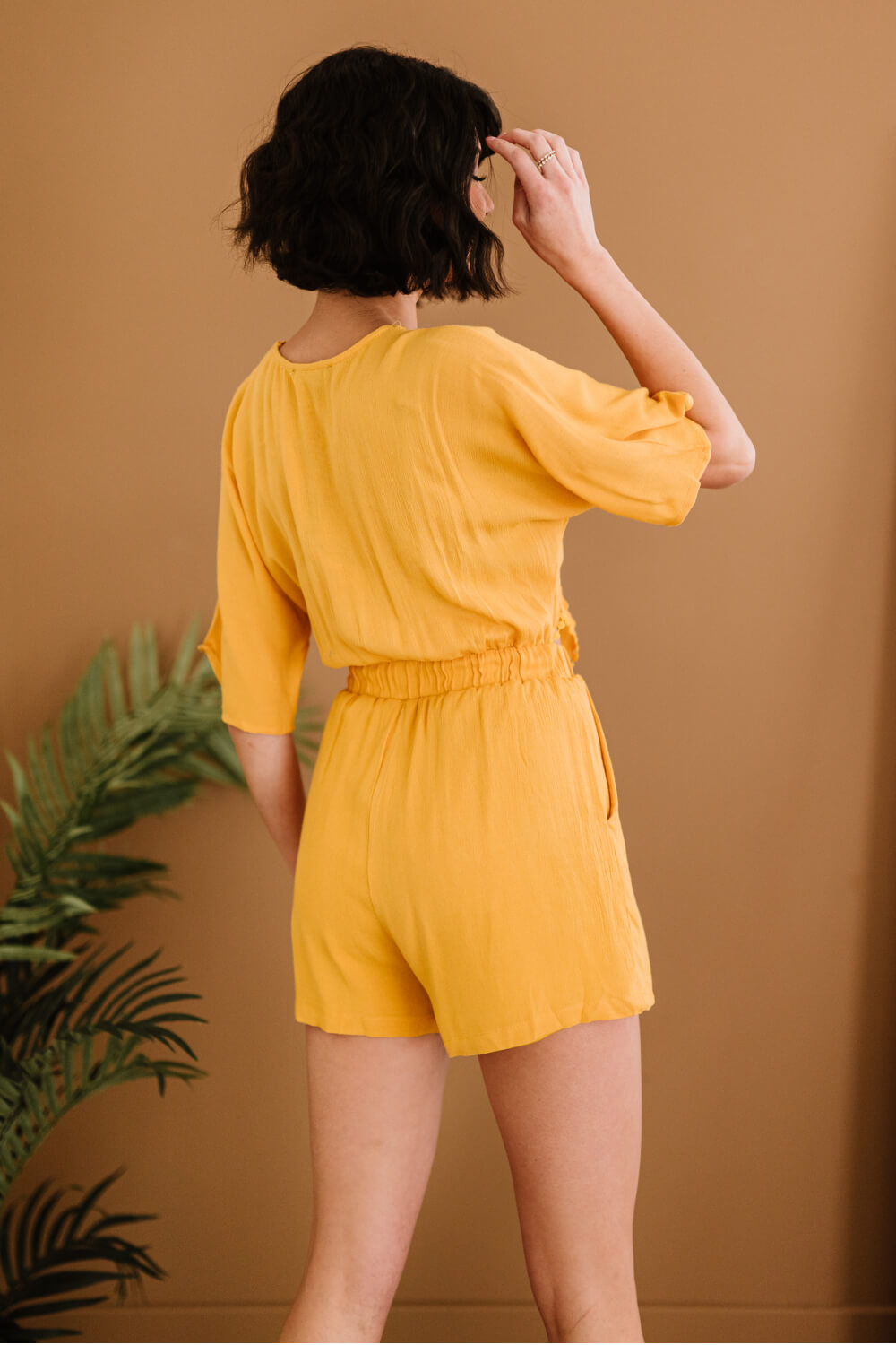 Dress Day Marigold Sunshine Tie-Front Romper -