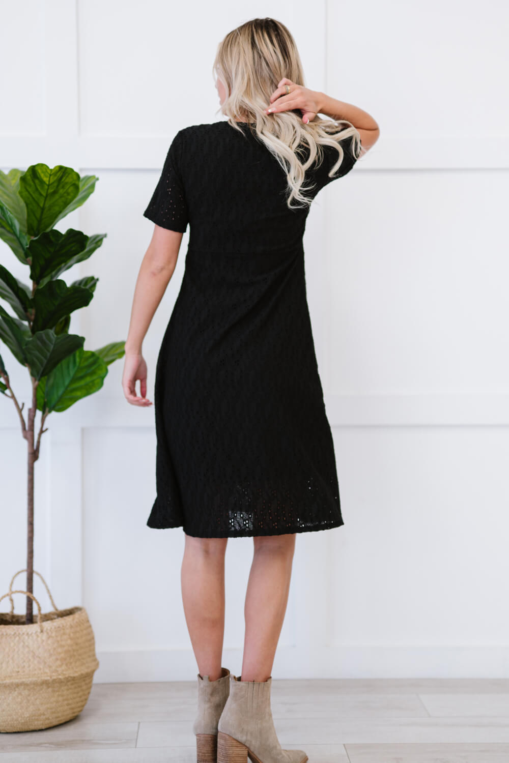 P & Rose Full Size Majestically Yours Eyelet Square Neck Dress -