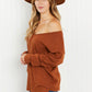 GeeGee Only the Best Full Size Rolled Edge V-Neck Sweater -