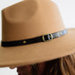 Justin Taylor Lookin' Good Faux Leather Strap Fedora -