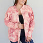 Davi & Dani Peace Sign Tie-Dye Embroidered Patch Shacket -