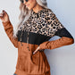 Leopard Color Block Hoodie -