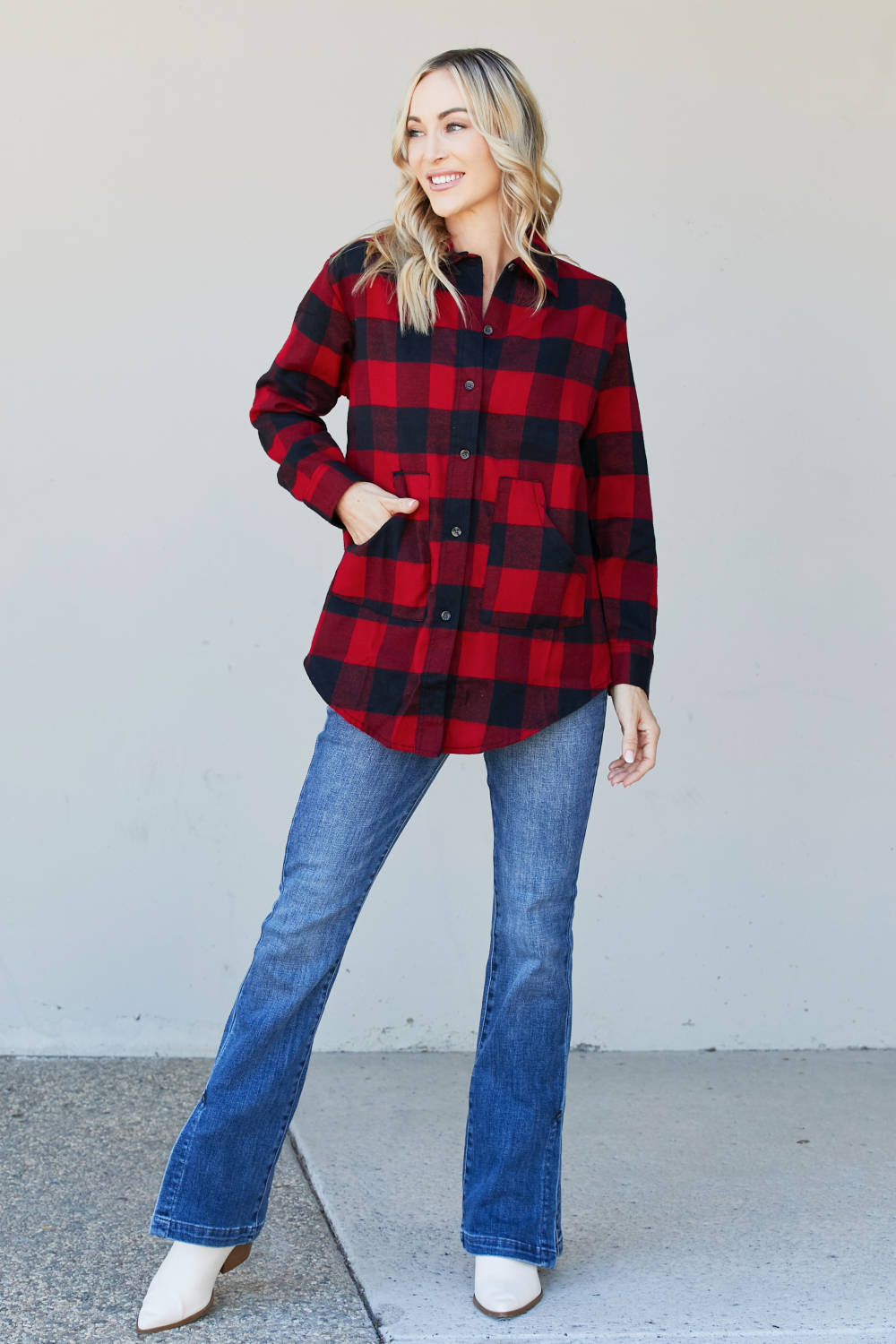 Sew In Love Full Size Plaid Button-Up Shirt -