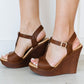 DDK Move Along Peep-Toe Wood Wedge -