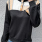 Plaid Ribbed Quarter-Snap Sweatshirt -
