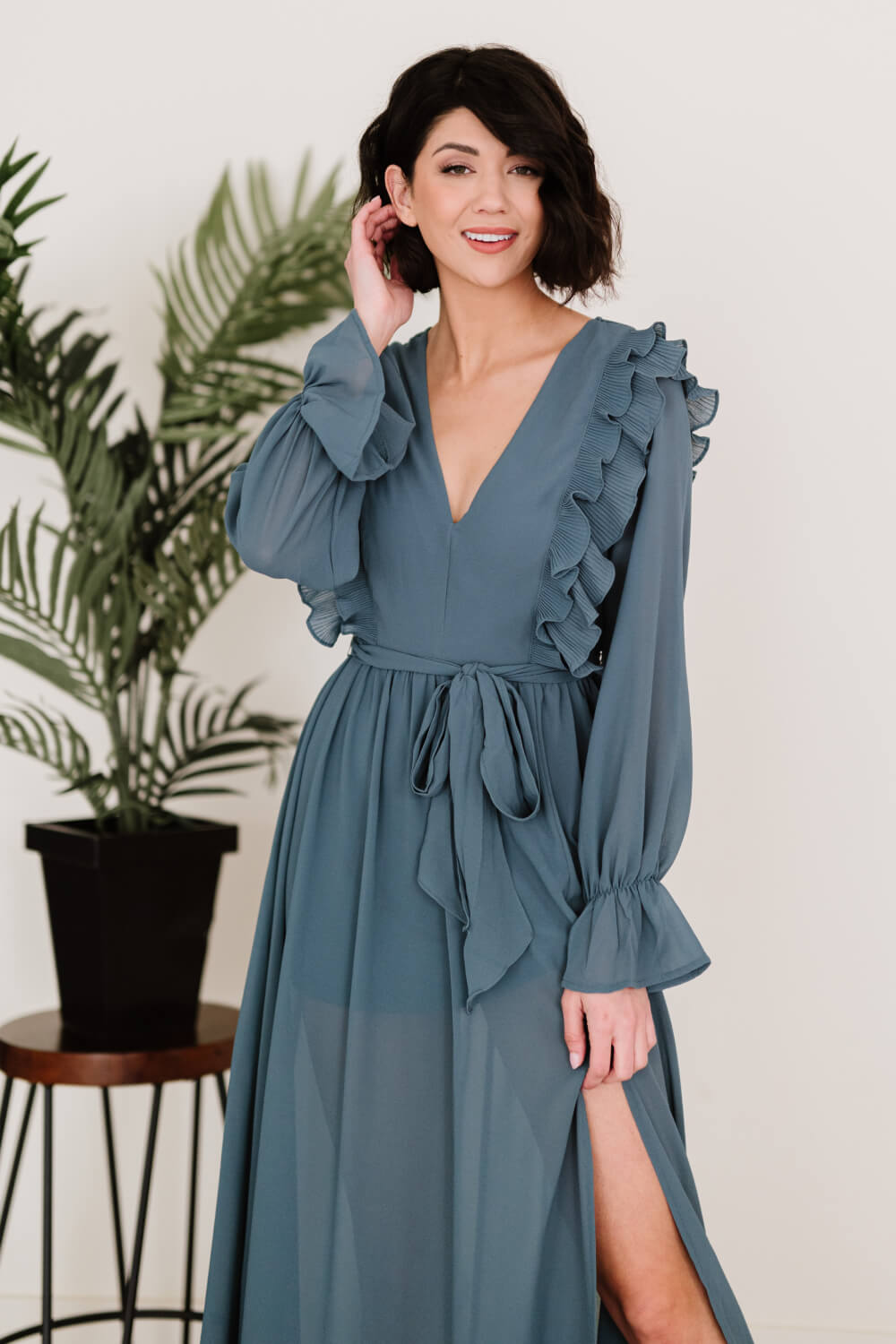 Happy in the Hamptons Ruffled Maxi Dress -