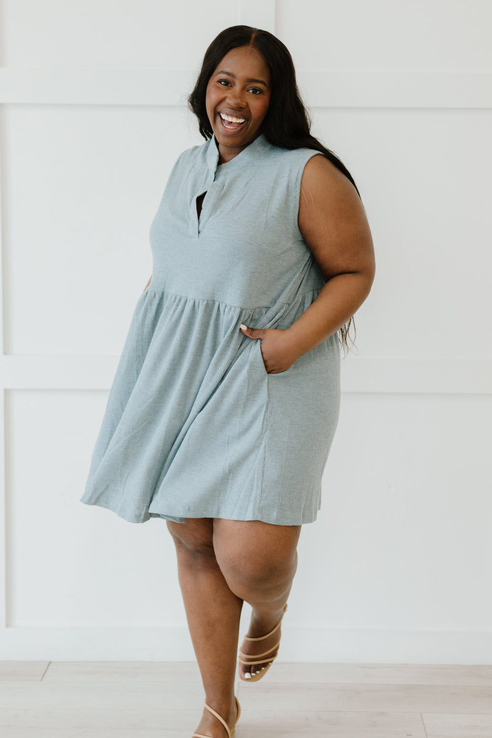 Sew In Love Weekday Wonder Babydoll Dress in Silver -