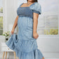 GeeGee Just Wondering Acid Wash Chambray Midi Dress -