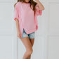 Sew In Love Sippin' Lemonade French Terry Top in Pink -