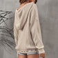 Zip-Up Distressed Hooded Cardigan -