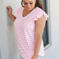 Sew In Love Illuminate the Way Striped Tee in Neon Pink -