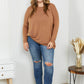 Zenana Full Size Round Neck Dropped Shoulder Tunic Top in Deep Camel -