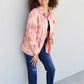 Davi & Dani Peace Sign Tie-Dye Embroidered Patch Shacket -