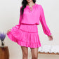 Skies Are Blue Making Waves Tiered Mini Dress -