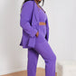 GeeGee Wall Street Bra, Blazer, and Pants Set in Purple -
