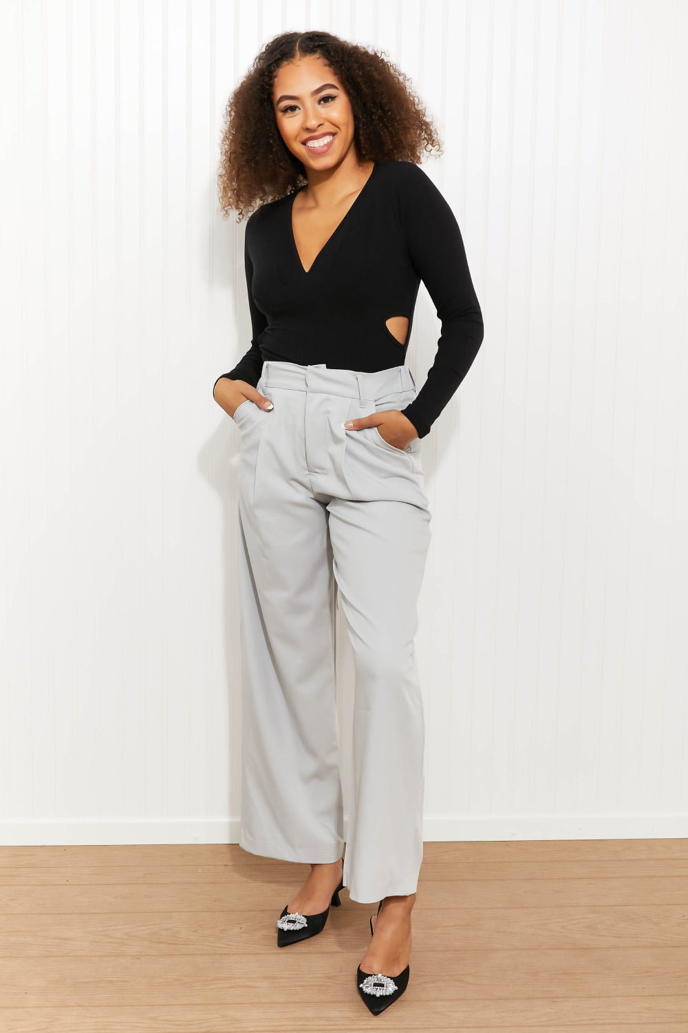 White Birch Ready to Slay High-Waisted Trousers -