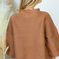 White Birch Full Size Horizontal-Ribbing Sweater in Chestnut -