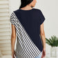 Sew In Love Spoonful of Sugar Striped Color Block Tee in Navy -