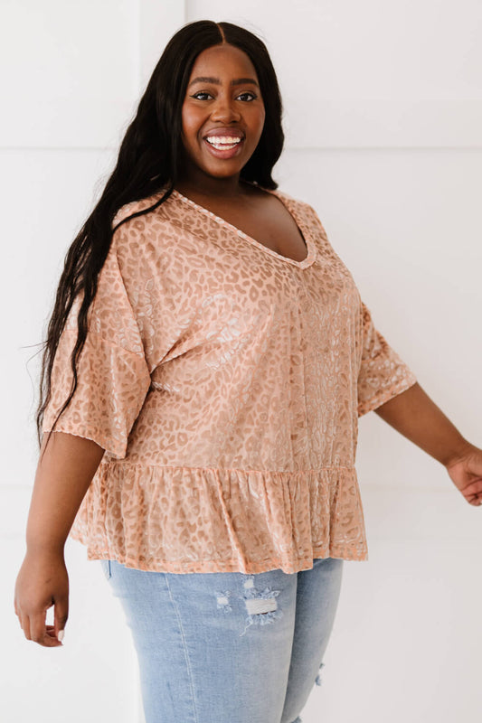 Cheers to You Leopard Burnout Top - Tan / S